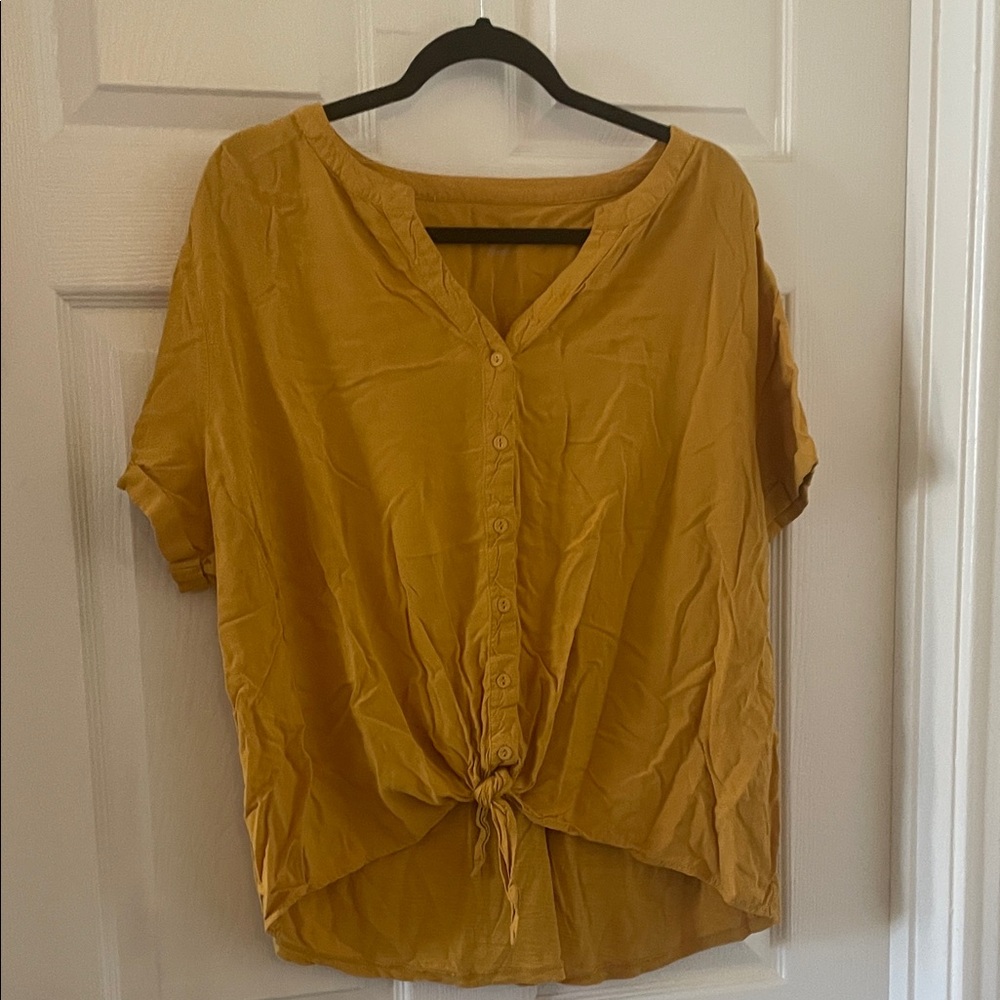 Ava & Viv Mustard Tie Shirt